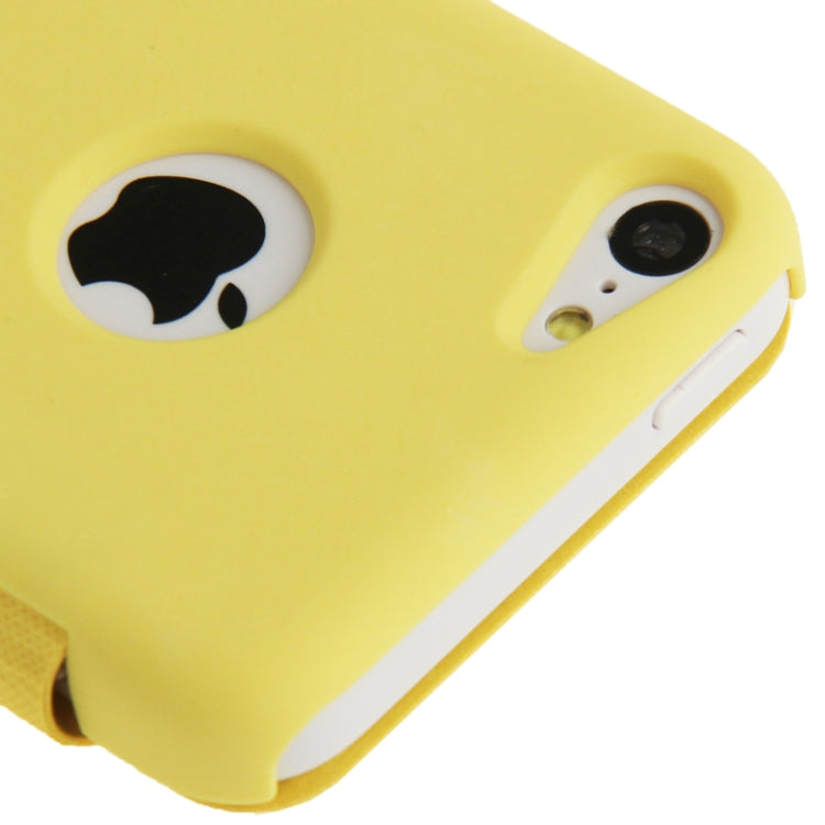 Small Plaid Texture Horizontal Flip Leather Cover Plastic Case with Call Display ID for iPhone 5C