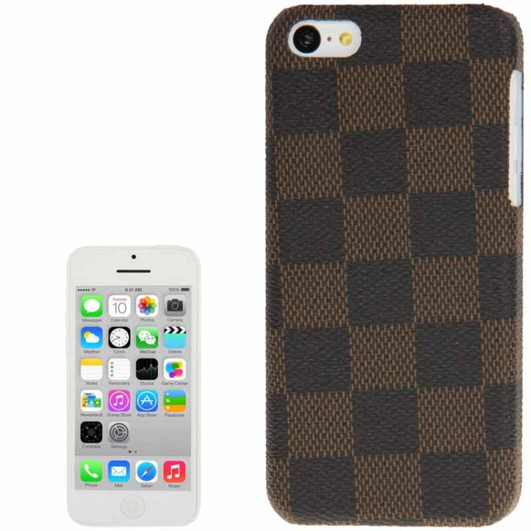Grid Pattern Skinning Plastic Case for iPhone 5C(Coffee)