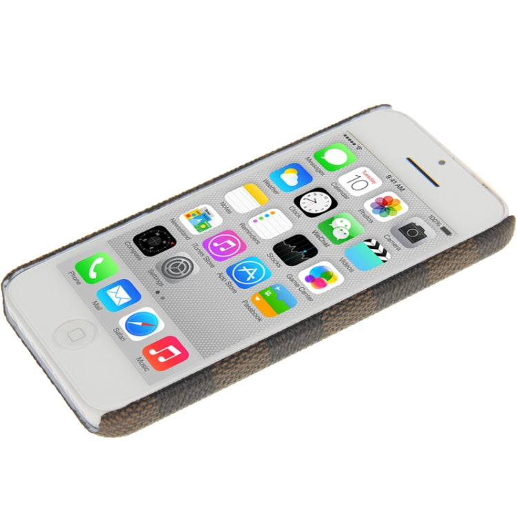 Grid Pattern Skinning Plastic Case for iPhone 5C(Coffee)