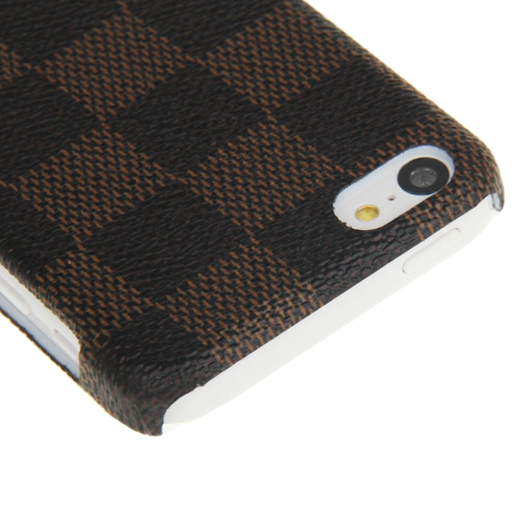 Grid Pattern Skinning Plastic Case for iPhone 5C(Coffee)