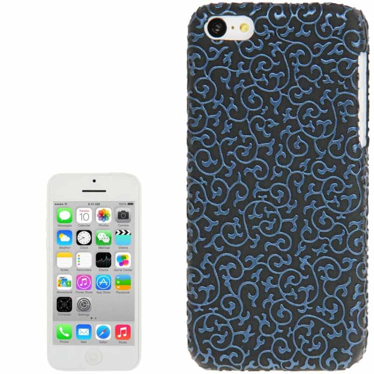 Palace Process Decorative Pattern  Skinning Plastic Case for iPhone 5C(Dark Blue)