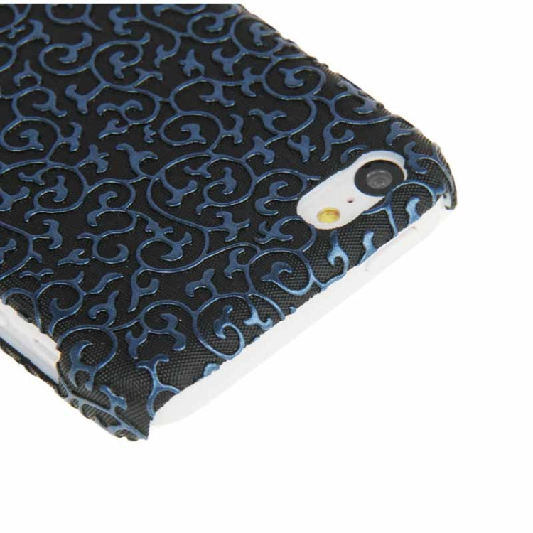 Palace Process Decorative Pattern  Skinning Plastic Case for iPhone 5C(Dark Blue)
