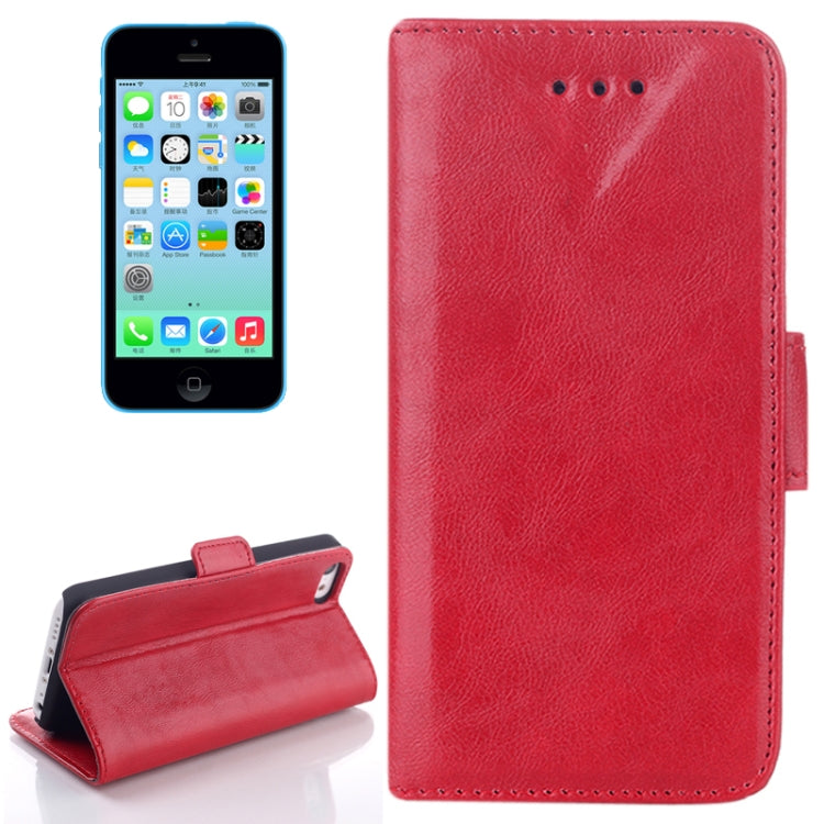 Oil Leather Case with Card Slot & Holder for iPhone 5C