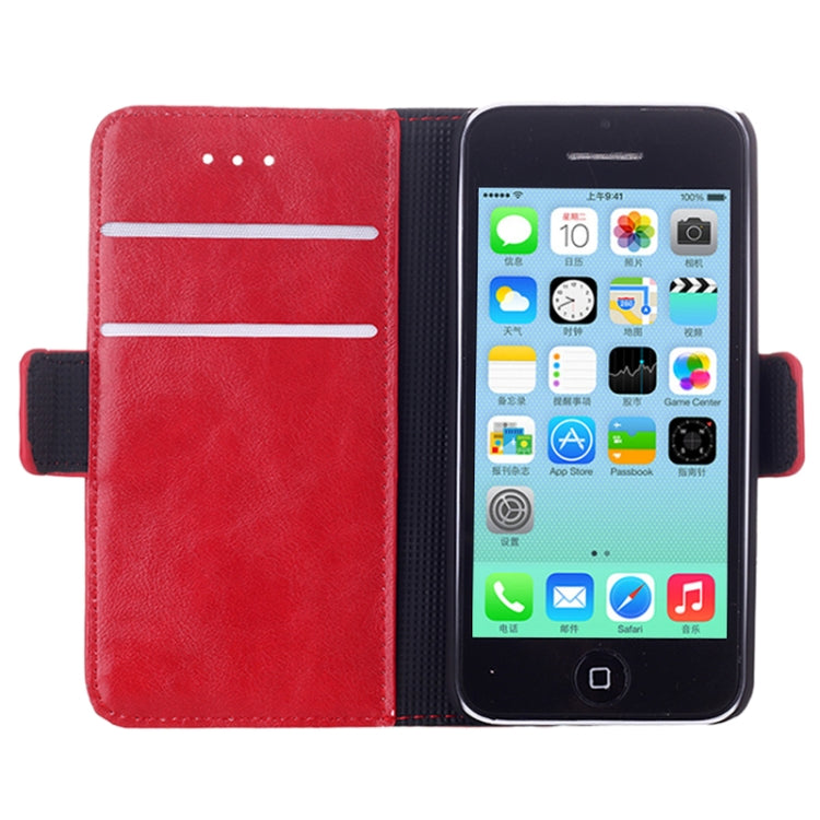 Oil Leather Case with Card Slot & Holder for iPhone 5C