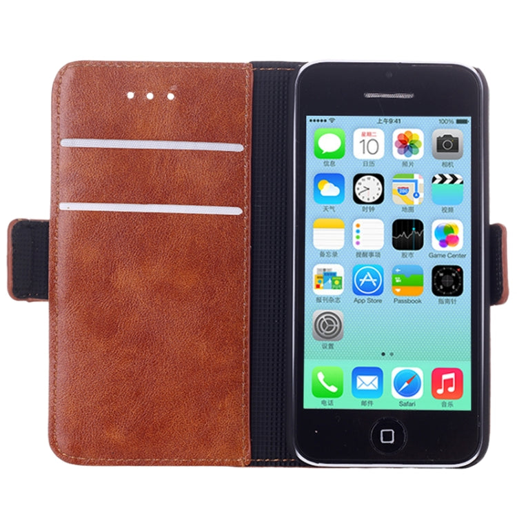 Oil Leather Case with Card Slot & Holder for iPhone 5C