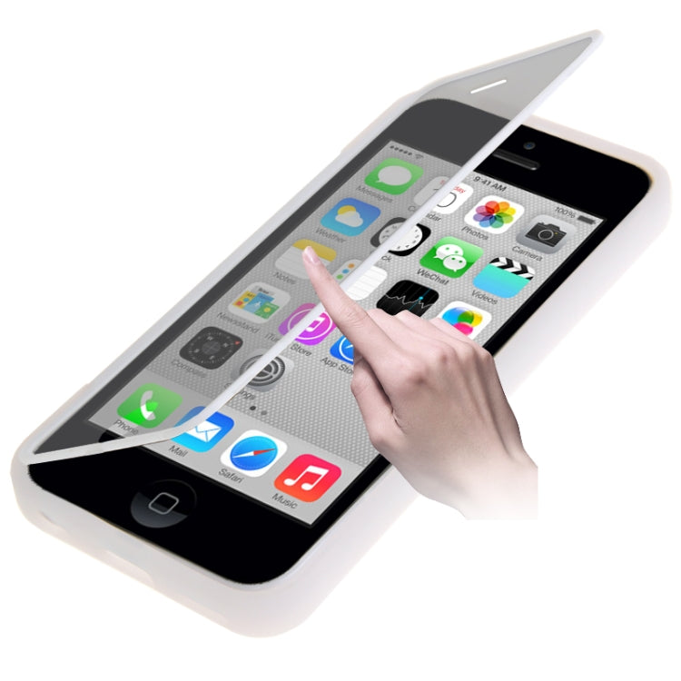 Touch Screen Cover Pebble Pattern Horizontal Flip TPU Case for iPhone 5C