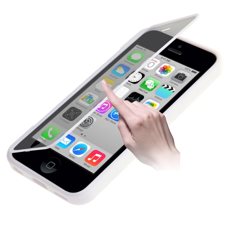 Touch Screen Cover Pebble Pattern Horizontal Flip TPU Case for iPhone 5C
