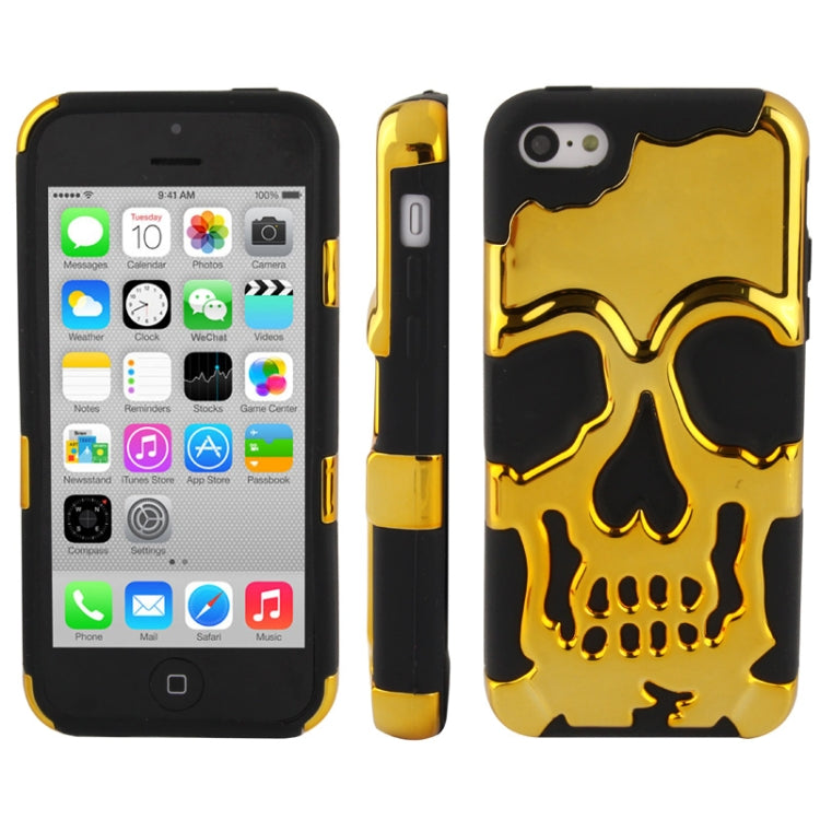 Skull Pattern Silicon + Plastic Case for iPhone 5C