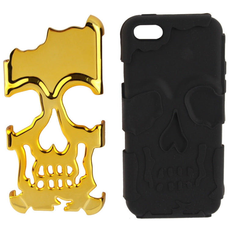 Skull Pattern Silicon + Plastic Case for iPhone 5C