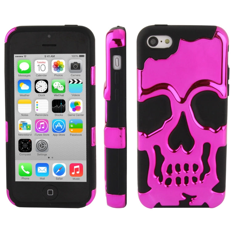Skull Pattern Silicon + Plastic Case for iPhone 5C