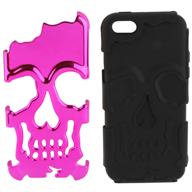 Skull Pattern Silicon + Plastic Case for iPhone 5C