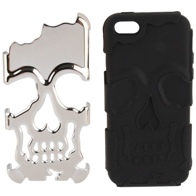 Skull Pattern Silicon + Plastic Case for iPhone 5C