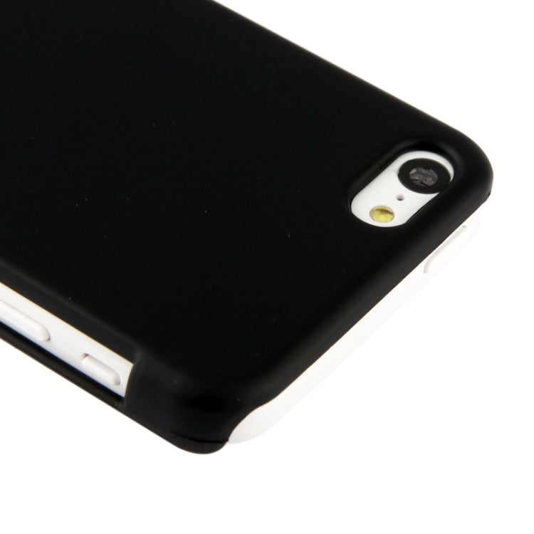 Belt Clip with 360 Degrees Rotates Holster Stripes Frosted Plastic Case + Stand for iPhone 5C(Black)