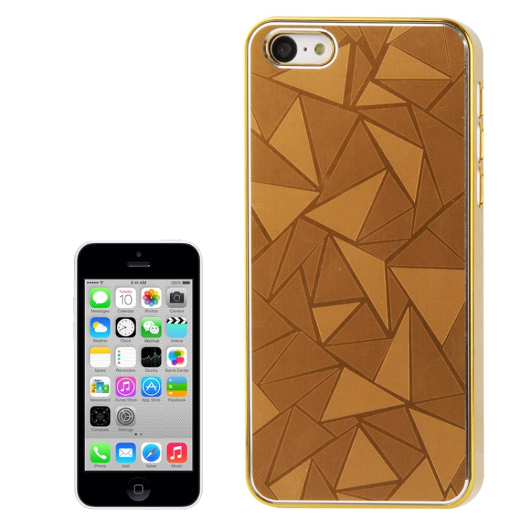Geometric Triangle Pattern Metal Paste Plating Skinning Plastic Case for iPhone 5C