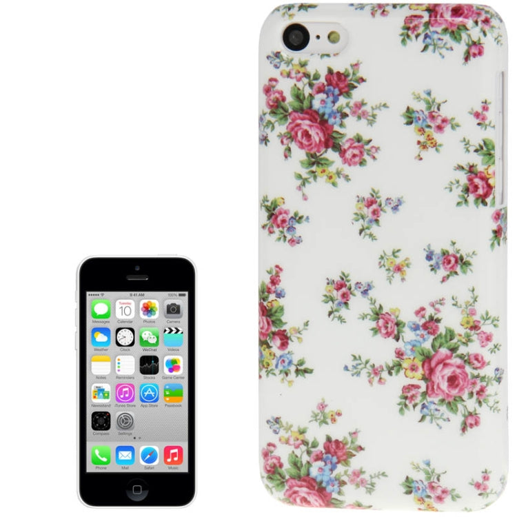 Smooth Chinese Rose Pattern Plastic Case for iPhone 5C