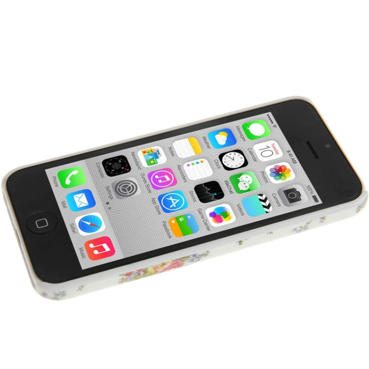 Smooth Chinese Rose Pattern Plastic Case for iPhone 5C