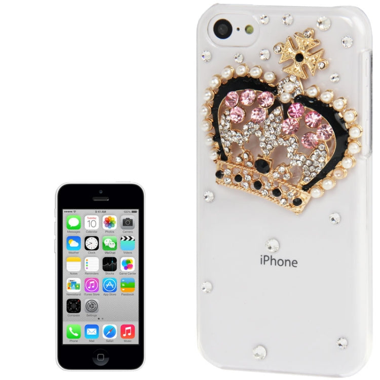 DIY Style 3D Crown Pattern Diamond Encrusted Crystal Case for iPhone 5C