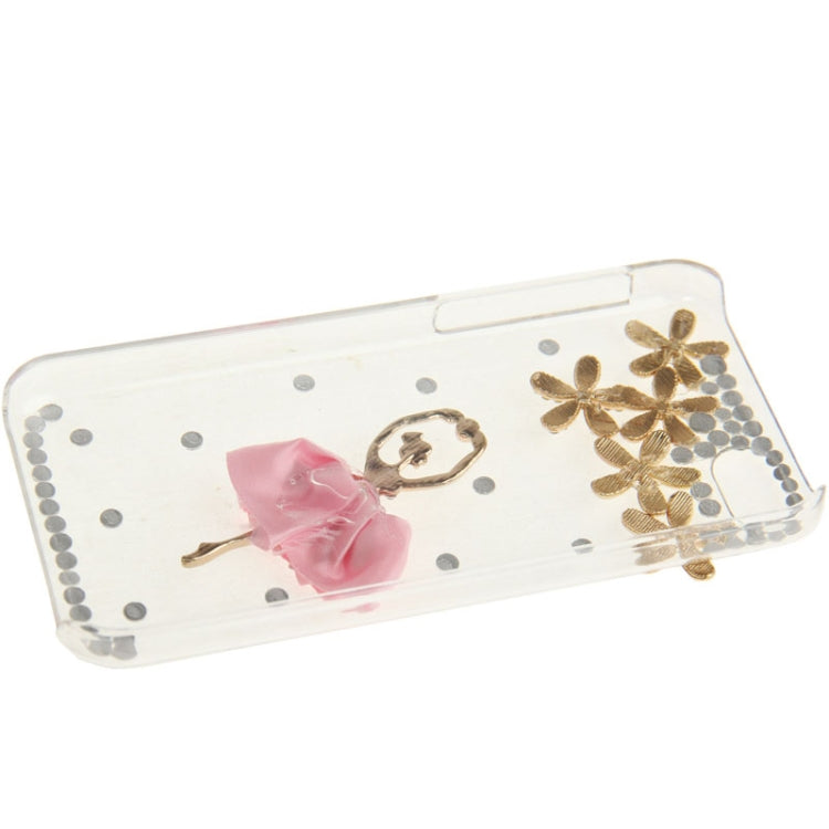 DIY Style 3D Dancing Ballet Girl Pattern Diamond Encrusted Crystal Case for iPhone 5C