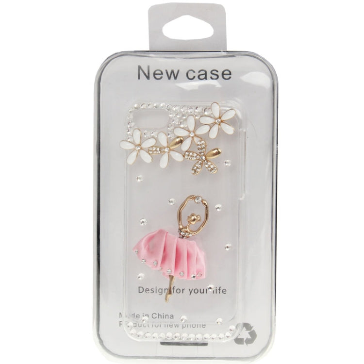 DIY Style 3D Dancing Ballet Girl Pattern Diamond Encrusted Crystal Case for iPhone 5C