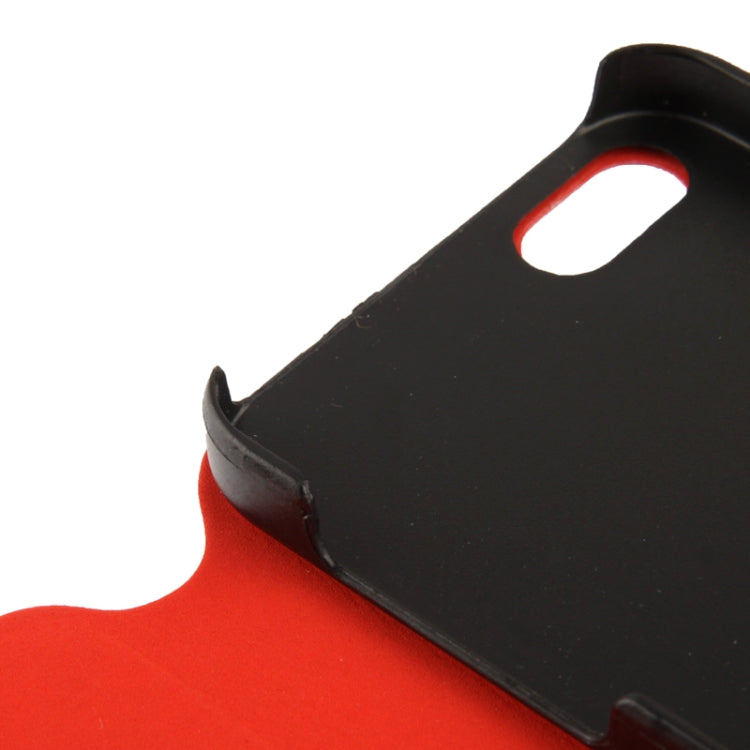 Crazy Horse Texture Leather Case with Call Display ID & Holder for iPhone 5C(Red)