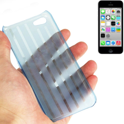 0.4mm Ultra Thin Vertical Stripes Pattern Plastic Case for iPhone 5C(Blue)