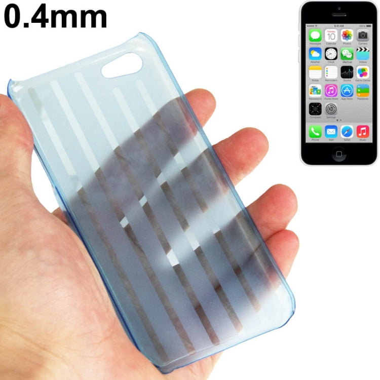 0.4mm Ultra Thin Vertical Stripes Pattern Plastic Case for iPhone 5C(Blue)