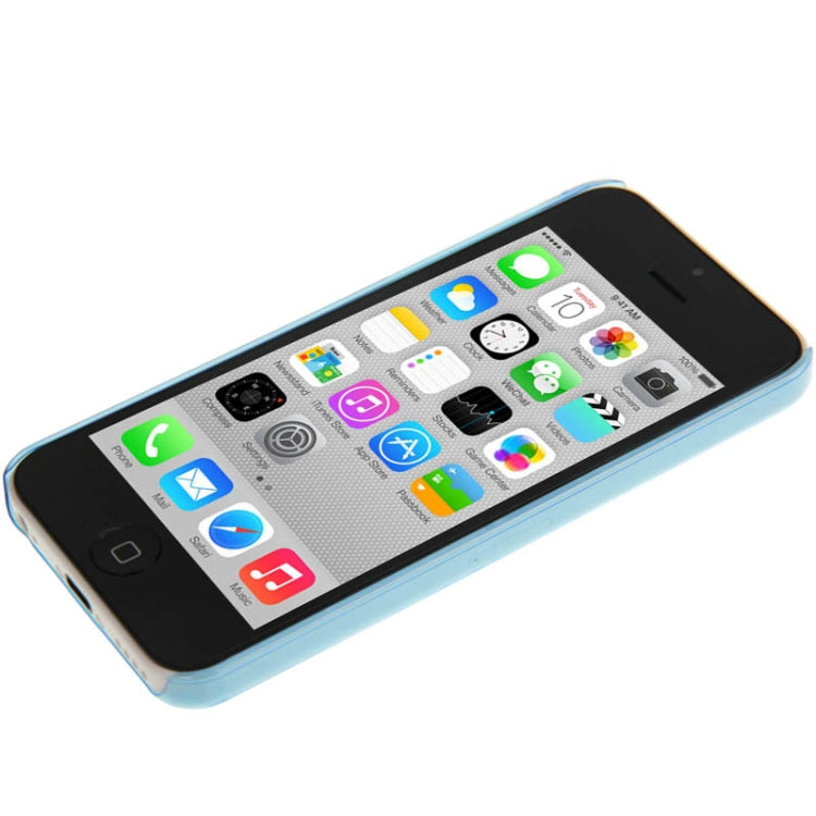 0.4mm Ultra Thin Vertical Stripes Pattern Plastic Case for iPhone 5C(Blue)