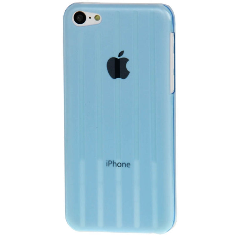 0.4mm Ultra Thin Vertical Stripes Pattern Plastic Case for iPhone 5C(Blue)