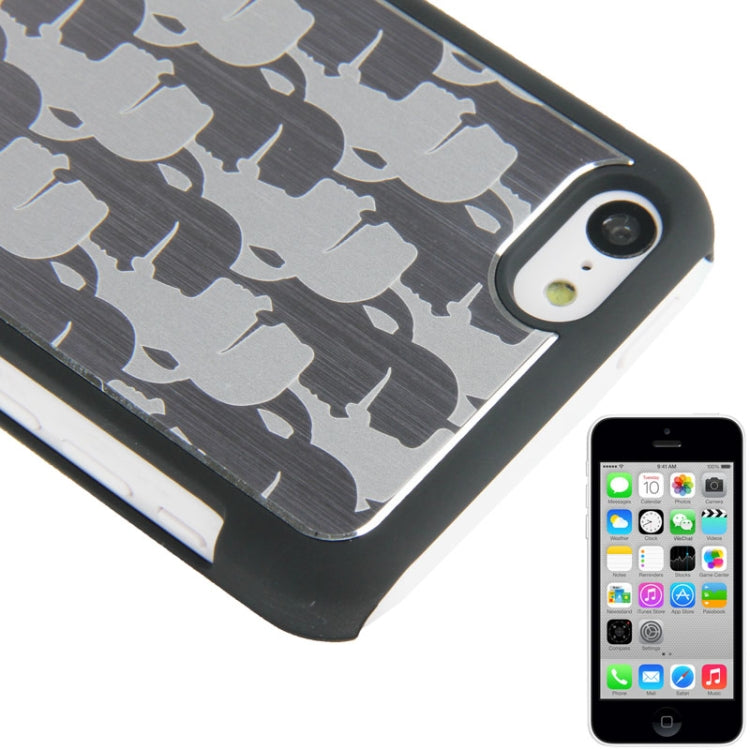 Eye-glasses Pattern Metal Brushed Paste Plastic Case for iPhone 5C