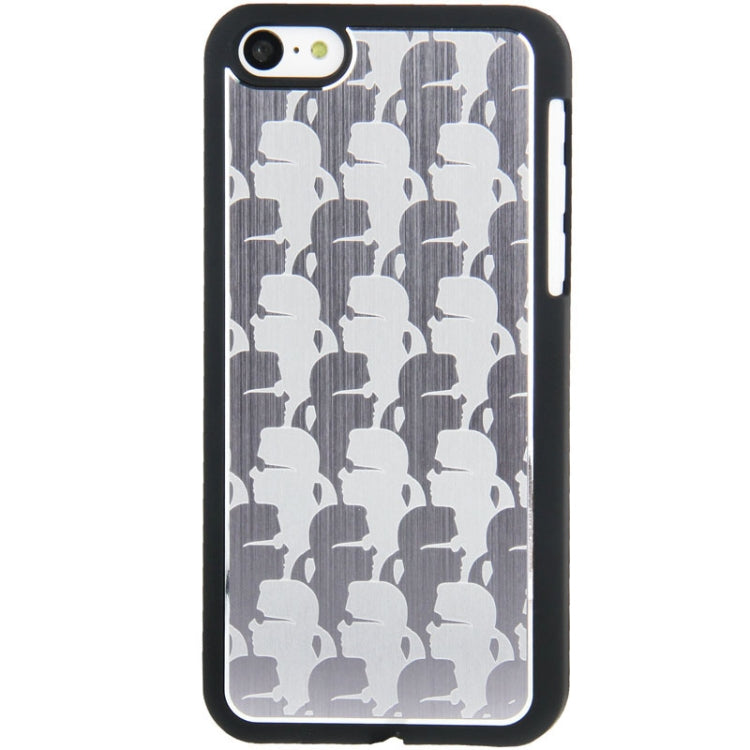 Eye-glasses Pattern Metal Brushed Paste Plastic Case for iPhone 5C