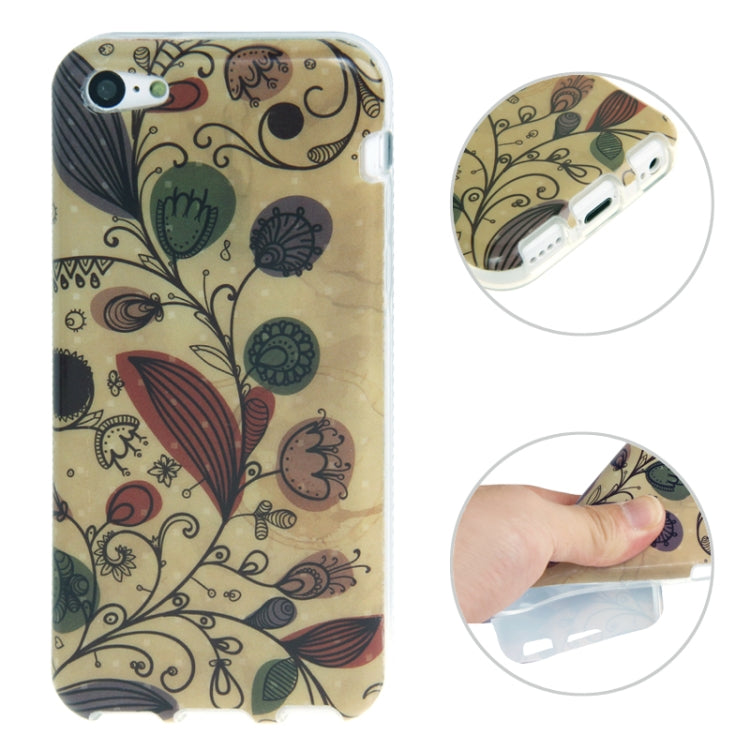 Creative Plant Pattern TPU Protective Case for iPhone 5C