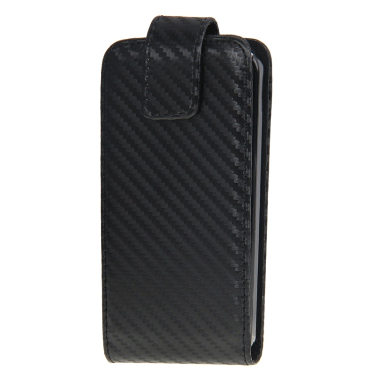 Carbon Fiber Texture Vertical Flip Leather Case for iPhone 5C(Black)