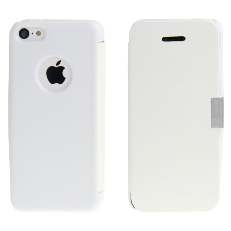 Brushed Texture Horizontal Flip Leather Case for iPhone 5C(White)