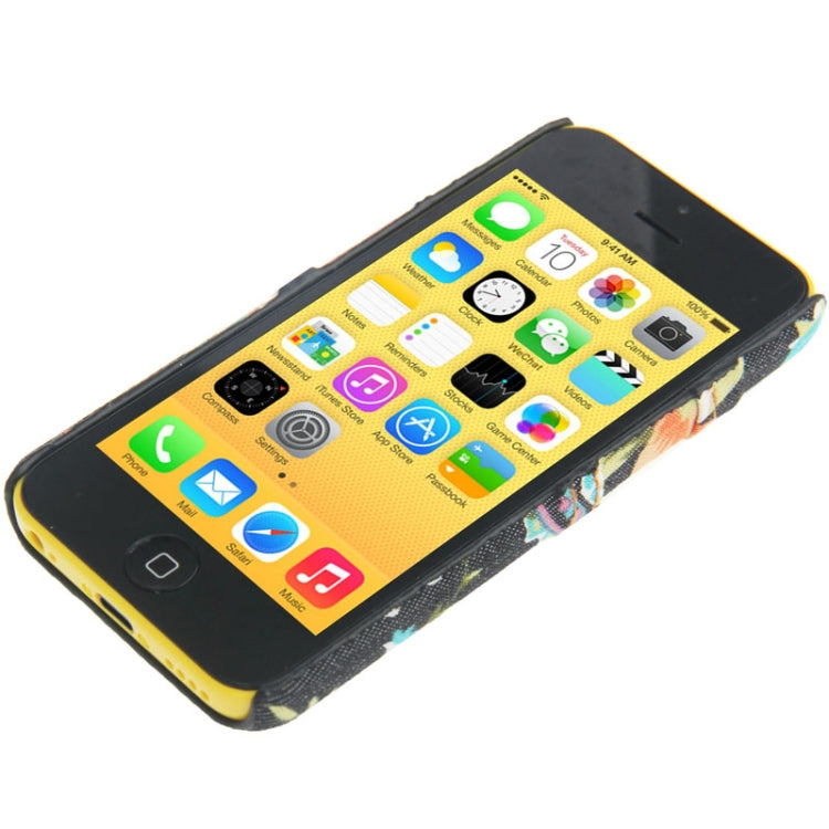 Peony Pattern Denim  Skinning Plating Plastic Case for iPhone 5C(Black)