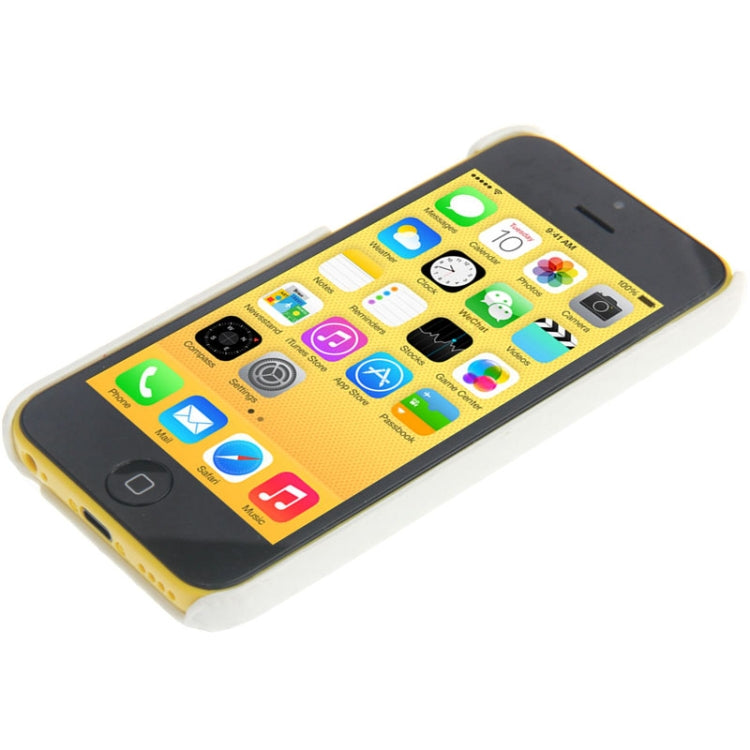 Carbon Fiber Texture Skinning Plating Plastic Case for iPhone 5C(White)