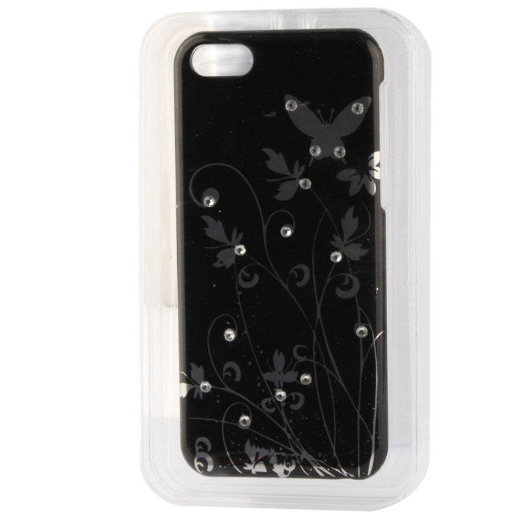 Butterfly Pattern Diamond Encrusted Plastic Case for iPhone 5C