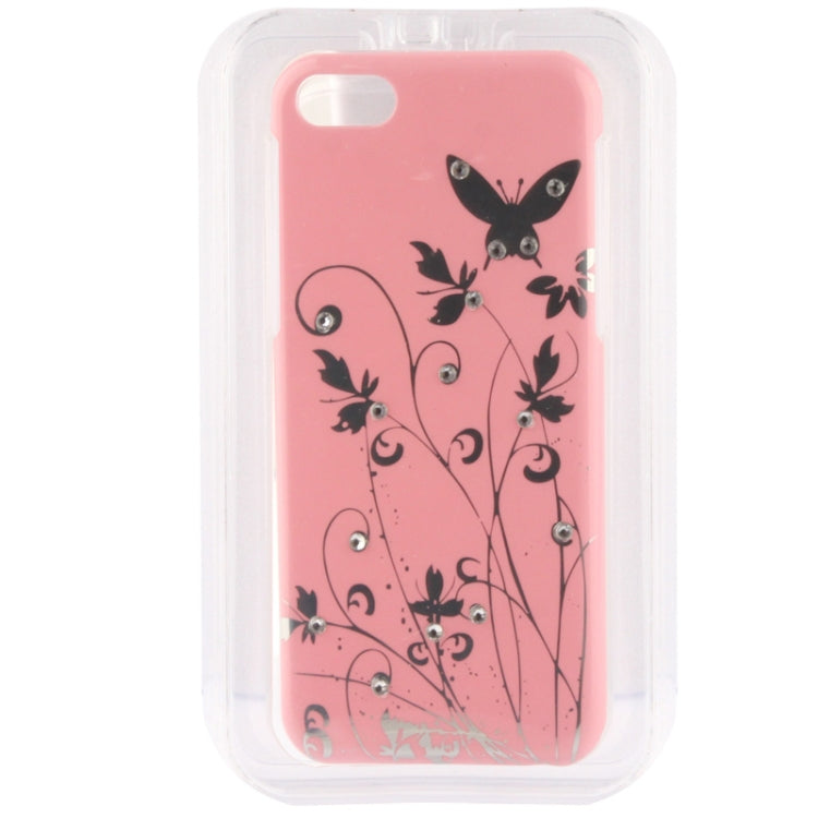 Butterfly Pattern Diamond Encrusted Plastic Case for iPhone 5C