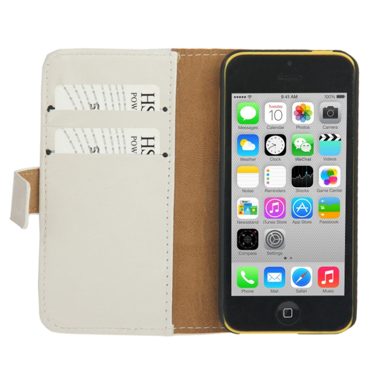 Crazy Horse Texture Leather Case with Credit Card Slot & Holder for iPhone 5C