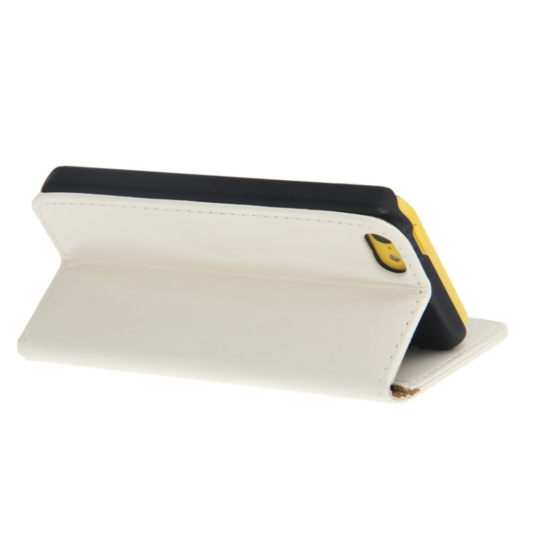 Crazy Horse Texture Leather Case with Credit Card Slot & Holder for iPhone 5C
