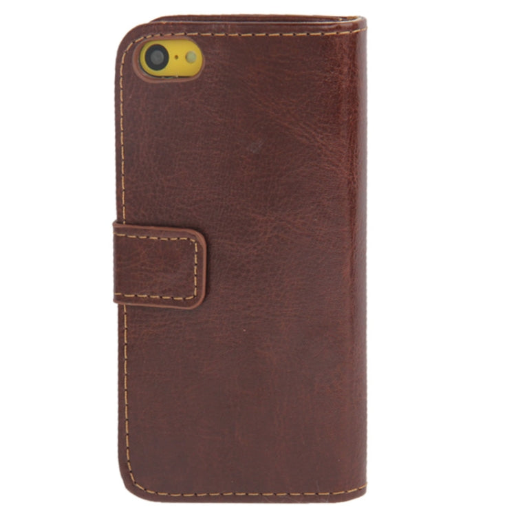 Crazy Horse Texture Leather Case with Credit Card Slot & Holder for iPhone 5C