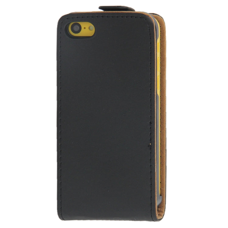 Vertical Flip Leather Case for iPhone 5C(Black)