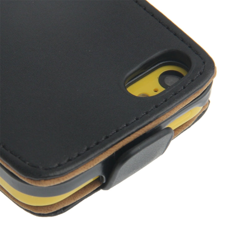 Vertical Flip Leather Case for iPhone 5C(Black)