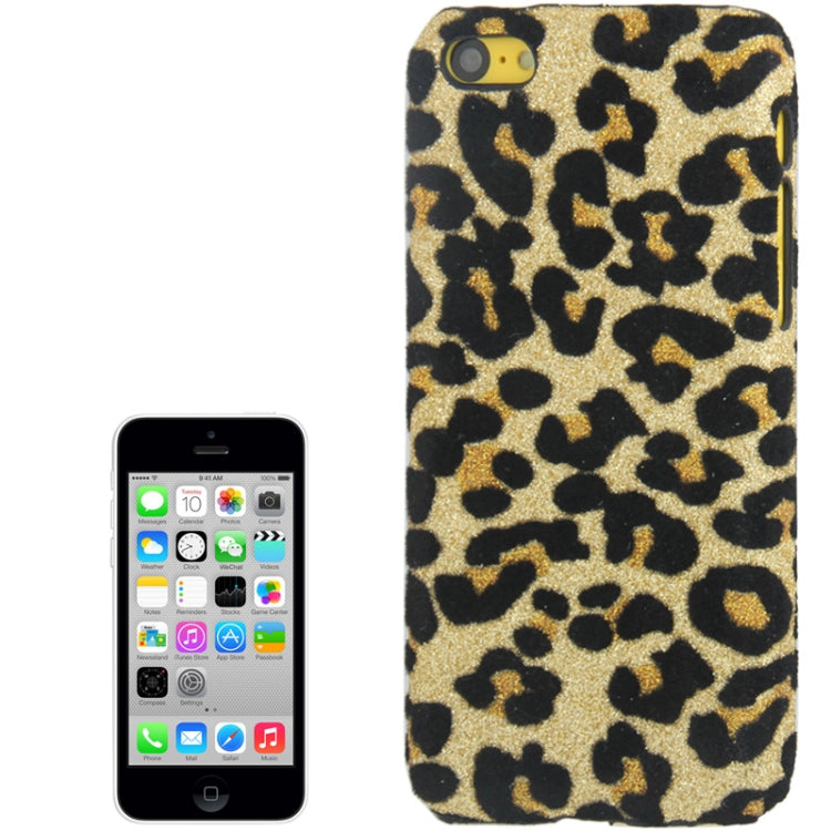 Yellow Leopard Pattern Shimmering Powder Plastic Case for iPhone 5C(Yellow)