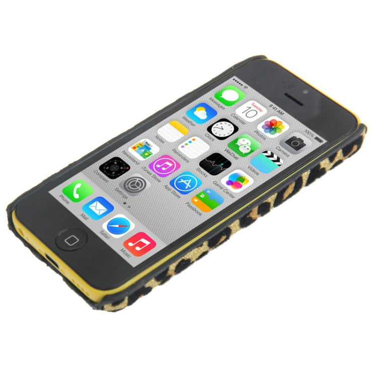 Yellow Leopard Pattern Shimmering Powder Plastic Case for iPhone 5C(Yellow)