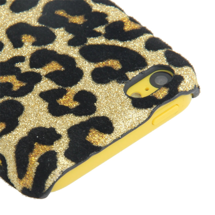 Yellow Leopard Pattern Shimmering Powder Plastic Case for iPhone 5C(Yellow)