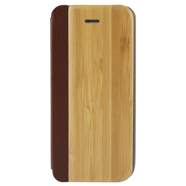 Bamboo and Magnetic Materials Horizontal Flip Leather Case for iPhone 5C