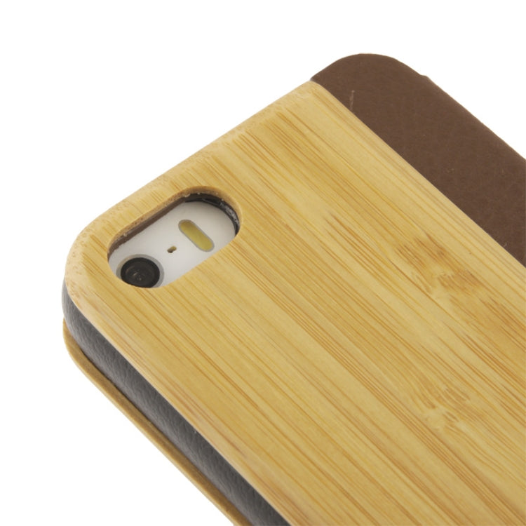 Bamboo and Magnetic Materials Horizontal Flip Leather Case for iPhone 5C