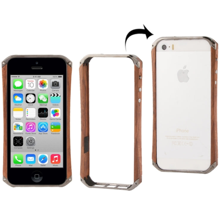 Rosewood + Plating Plastic Combination Bumper Frame with mini Screw Kit for iPhone 5C