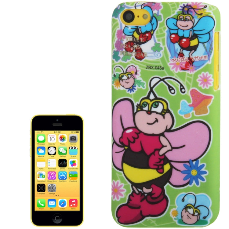 Frosted Surface Honeybee Pattern Plastic Case for iPhone 5C