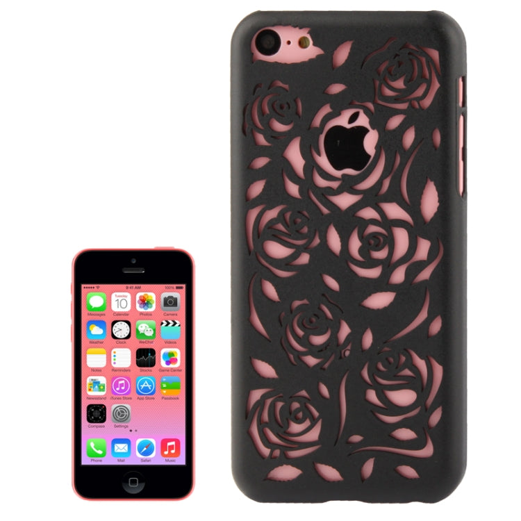 Hollow Carved Rose Plastic Case for iPhone 5C